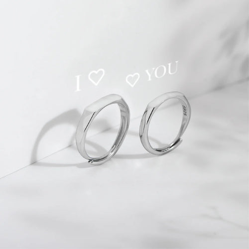 Bague de réflexion « I LOVE YOU (paire pour elle et lui)