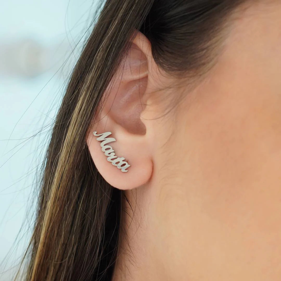 Boucles d'oreilles avec nom personnalisé