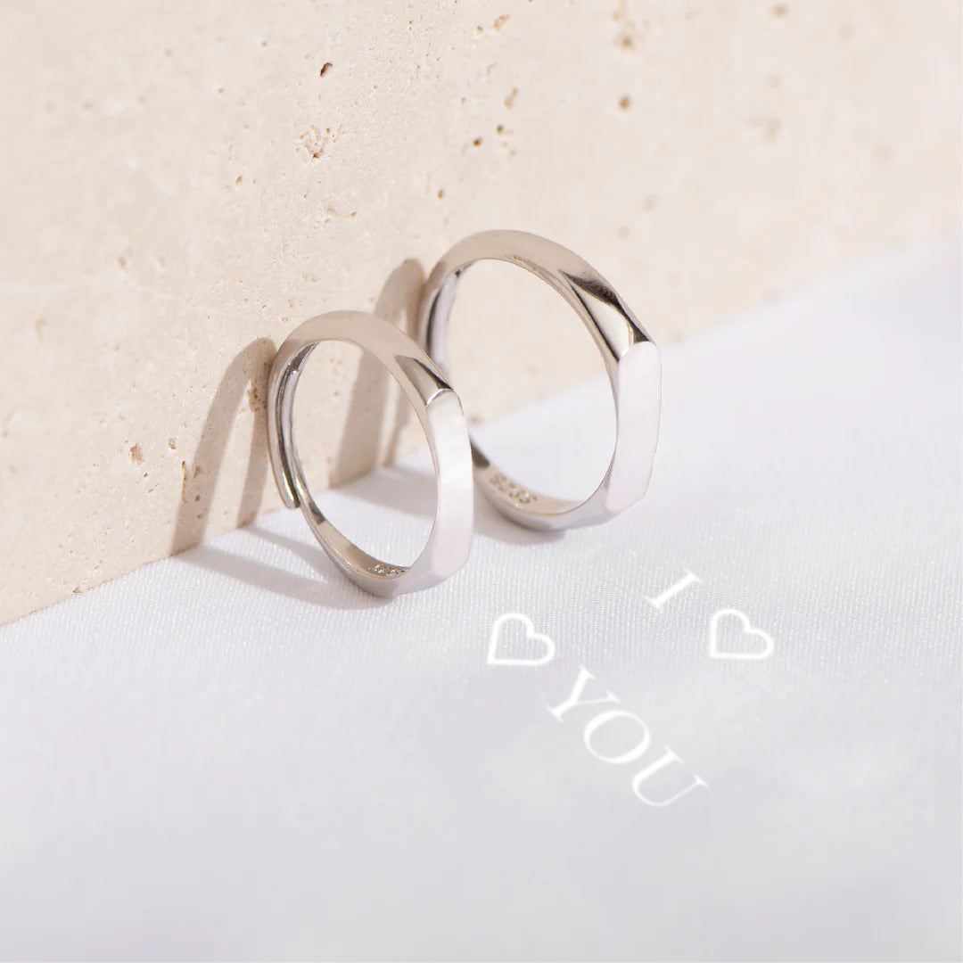 Bague de réflexion « I LOVE YOU (paire pour elle et lui)