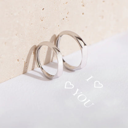 Bague de réflexion « I LOVE YOU (paire pour elle et lui)